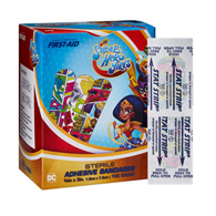 American White Cross Stat Strip Dukal 10859-American White Cross First Aid DC Super Hero Girls Kid Design Adhesive (BX/100)