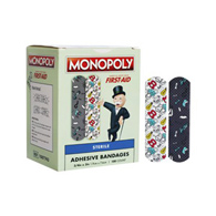 Dukal 1087743 American White Cross Adhesive Strip Bandage, Kid Design - Monopoly, 3/4 x 3 in (BX/100)