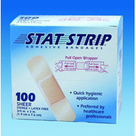 American White Cross Stat Strip Dukal 15205-American White Cross Stat Strip Sheer Adhesive Strip, 1 x 3 in (CS/1200)