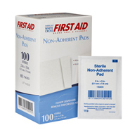 American White Cross Dukal 7565033-American White Cross Non-Adherent Dressing, 2 x 3 in (BX/100)