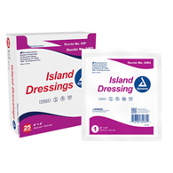 Dynarex 3493-dynarex White Adhesive Dressing, 4 x 4 in (BX/25)