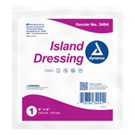 Dynarex 3494-dynarex White Adhesive Dressing, 6 x 6 in (CS/150)