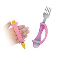 EaZyHold 107 Adaptive Grip Aid, Pink 2 Pack (extra-small w/ medium holes)