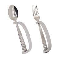 EaZyHold 116 Adaptive Grip Aid, Silver 2 Pack (extra-large w/ small holes)