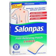 Salonpas Emerson Healthcare 46581021006-Salonpas Topical Pain Relief Camphor & Menthol Patches, Pain Relief (BX/6)