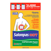 Salonpas Hot Emerson Healthcare 46581070003-Salonpas Hot Capsaicin Topical Pain Relief, Pain Relief (CT/3)