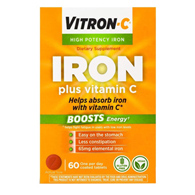 Vitron-C Emerson Healthcare 63736012301-Vitron-C Ascorbic Acid/Iron Supplement, Vitamins & Minerals (BT/60)