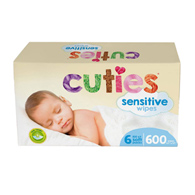 Cuties Sensitive First Quality CR-16413/3-Cuties Baby Wipes, Soft Pack, Aloe, Unscented, Bath, Skin & Hair Care (CS/864)