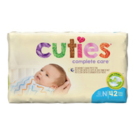 Cuties Complete Care First Quality CR0001-Cuties Premium Diaper, Newborn, Baby Diapers (BG)