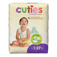Cuties Complete Care First Quality CR5001-Cuties Premium Diaper, Size 5, Baby Diapers (CS)