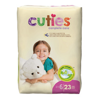 Cuties Complete Care First Quality CR6001-Cuties Premium Diaper, Size 6, Baby Diapers (PK)