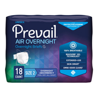 Prevail Air Overnight First Quality NGX-013-Prevail AIR Overnight Briefs, Heavy Absorbency, Unisex Adult, Disposable (CS/72)