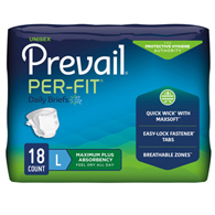 Prevail Per-Fit First Quality PF-013/1-Prevail Per-Fit Maximum Incontinence Brief, Large (PK/18)