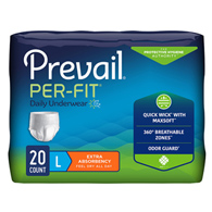 Prevail Per-Fit First Quality PF-513/1-Unisex Adult Absorbent Underwear Prevail Per-Fit Pull On with Tear Away Seams (PK/20)