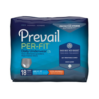 Prevail Per-Fit Men First Quality PFM-513-Prevail Per-Fit Men Adult Moderate Absorbent Underwear, Large, White (BG/18)