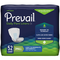 Prevail Daily Pant Liners First Quality PL-100/1-Prevail Daily Pant Liners Light to Moderate Bladder Control Pad (BG/52)