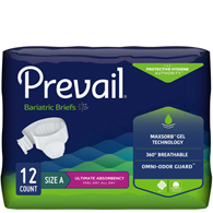 Prevail Bariatric First Quality PV-017-Prevail Bariatric Ultimate Incontinence Brief, Size A (BG/12)