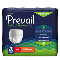 Prevail PV-512 Extra Absorbency Unisex Protective Underwear - Pack of 20 - Medium