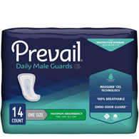 Prevail PV-811 Daily Male Guards Maximum Bladder Control Pad, 12-1/2 in Length (PK/14)
