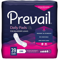 Prevail Daily Pads First Quality PV-915/1-Prevail Daily Pads Maximum Bladder Control Pad, 13 in Length, Pads & (PK/39)