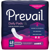Prevail Daily Pads First Quality PV-916/1-Prevail Daily Pads Maximum Bladder Control Pad, 11 in Length, Pads & (PK/48)