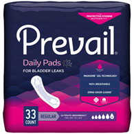Prevail Daily Pads First Quality PV-923/1-Prevail Daily Pads Ultimate Bladder Control Pad, 16 in Length, Pads & (PK/33)