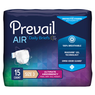 Prevail Air First Quality PVBNG-014CA-Prevail Air Daily Briefs, Size 3, Adult Briefs & Diapers (BG)