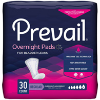 Prevail Overnight First Quality PVX-120-Prevail Daily Pads Overnight Bladder Control Pad, 16 in Length, Pads & (BG/30)
