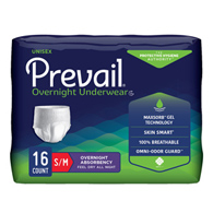 Prevail Overnight First Quality PVX-512-Prevail Overnight Absorbent Underwear, Small (PK/16)