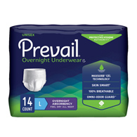 Prevail Overnight First Quality PVX-513-Prevail Overnight Absorbent Underwear, Large (CS/56)