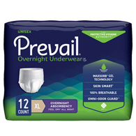 Prevail Overnight First Quality PVX-514-Prevail Overnight Absorbent Underwear, Extra Large (PK/12)