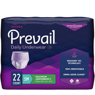 Prevail For Women Daily Underwear First Quality PWC-511-Prevail Daily Underwear Maximum Absorbent Underwear, Small (CS/88)