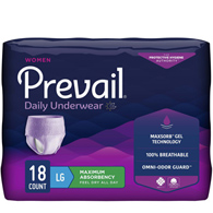 Prevail For Women Daily Underwear First Quality PWC-513/1-Prevail for Women Daily Absorbent Underwear, Large, Heavy (BG/18)