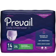 Prevail For Women Daily Underwear First Quality PWC-517-Prevail for Women Daily Absorbent Underwear, 2Extra Large (BG/14)
