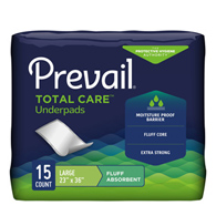 Prevail Total Care First Quality UP-120/1-Prevail Total Care Fluff Underpads, Large, Underpads (CS)