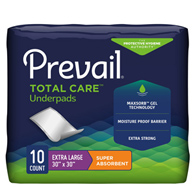 Prevail Total Care First Quality UPS-120/1-Prevail Total Care Super Absorbent Polymer Underpad, 30 x 30" (CS/120)