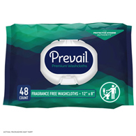 Prevail First Quality WW-810-Prevail Adult Washcloths, Soft Pack, Aloe, Vitamin E, 12" x 8", Perineal Wipes (CS/576)
