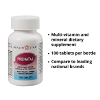HealthStar Geri-Care 575-01-HST-Health*Star Prenatal Vitamin Supplement, Miscellaneous Vitamins & Minerals (CS/12)