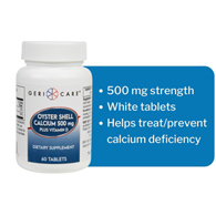 Geri-Care Geri-Care 742-06-GCP-Geri-Care Oyster Shell Calcium with Vitamin D-3 Joint Health Supplement, Calcium (CS/12)