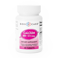 Geri-Care 747 06 GCP Calcium 600 + D Dietary Supplement, Nonprescription Vitamins & Minerals (BT)