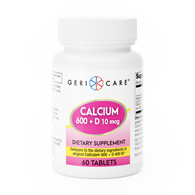 Geri-Care 748 06 GCP Calcium 600 + D Dietary Supplement, Nonprescription Vitamins & Minerals (CS)
