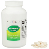 Geri-Care Geri-Care 841-50-GCP-Geri-Care Ascorbic Acid Vitamin C Supplement, Vitamins & Minerals (BT/500)