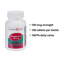 Geri-Care Geri-Care 856-01-HST-Health*Star Vitamin B-12 Supplement, Vitamin B Supplements (CS)
