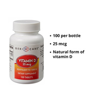 Geri-Care Geri-Care 874-01-GCP-Geri-Care Vitamin D-3 Supplement, Vitamin D Supplements (CS)