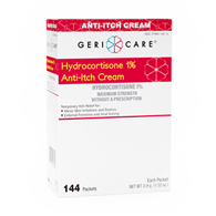 Geri-Care S146-14-GCP Hydrocortisone Cream, 1%, 0.9 g (Box/144)