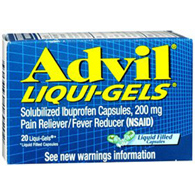 Advil Liqui-Gels Glaxo Consumer Products 00573016920-Advil Liqui-Gels Ibuprofen Pain Relief, Pain Relief (BT/20)