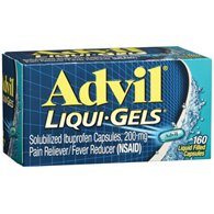 Advil Liqui-Gels Glaxo Consumer Products 00573016989-Advil Liqui-Gels Ibuprofen Pain Relief, Pain Relief (BT/160)