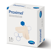 Proximel Basic Hartmann 15713112-Foam Dressing Proximel Basic 4 x 4 in With Border Waterproof Film Backing Acrylic (BX/10)