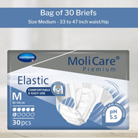 MoliCare Premium Elastic 6D Hartmann 165272-MoliCare Premium Elastic Incontinence Brief, 6D, Medium, Adult Briefs & (BG/30)