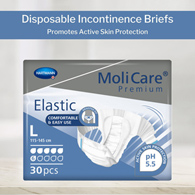 MoliCare Premium Elastic 6D Hartmann 165273-MoliCare Premium Elastic Incontinence Brief, 6D, Large, Adult Briefs & (BG/30)